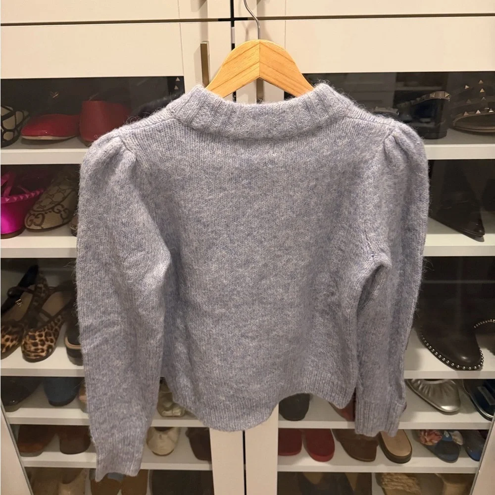 J. Crew Soft Blue Crew Neck Fuzzy Sweater